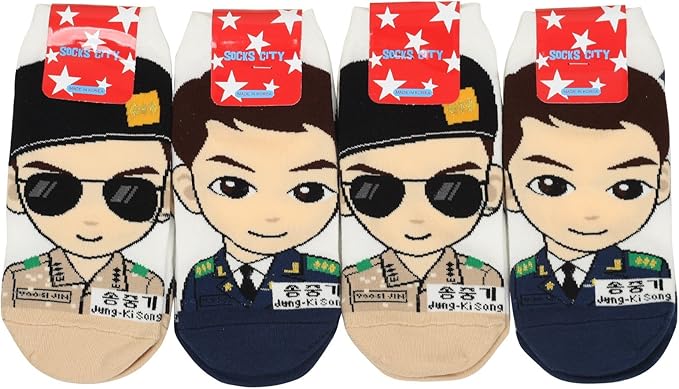 Women Descendants Of The Sun Yoo Si Jin Cartoon Socks Multicoloured Amazon Co Uk Clothing