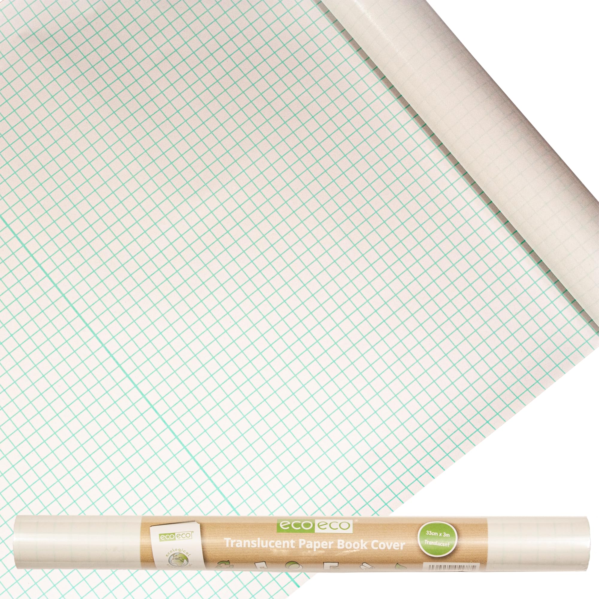 eco-eco Translucent Self Adhesive Paper Book Cover Film Roll 33cmx3m
