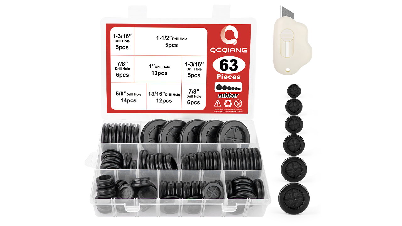Uxcell 6Pack Rubber Grommets 2"  50mm  Drill Hole, 1-3/4"  42mm  ID Hole Plugs Ring Gaskets Black
