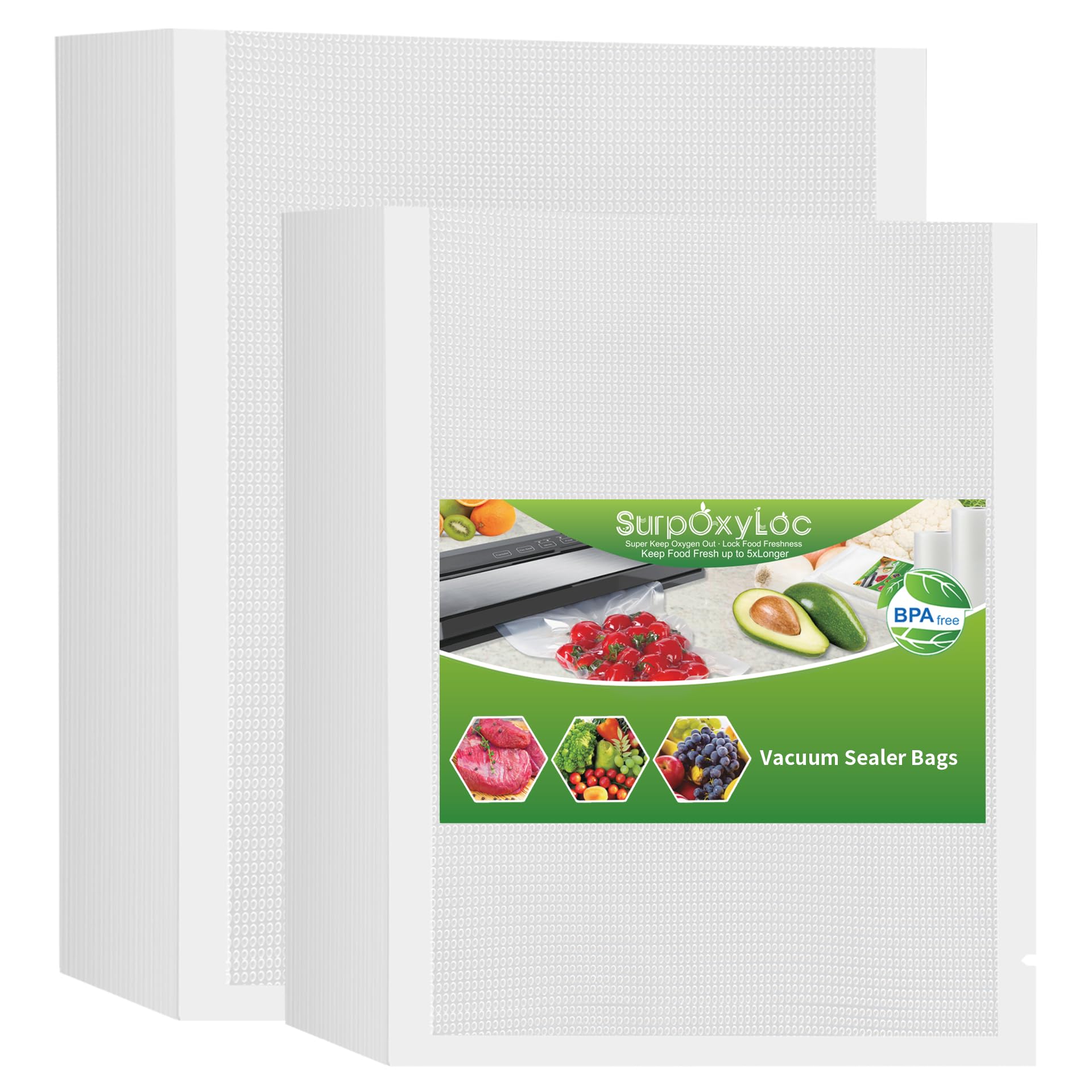 SurpOxyLoc 100 Mixed Food Vacuum Sealer Bags 2 Sizes BPA Free Sous Vide