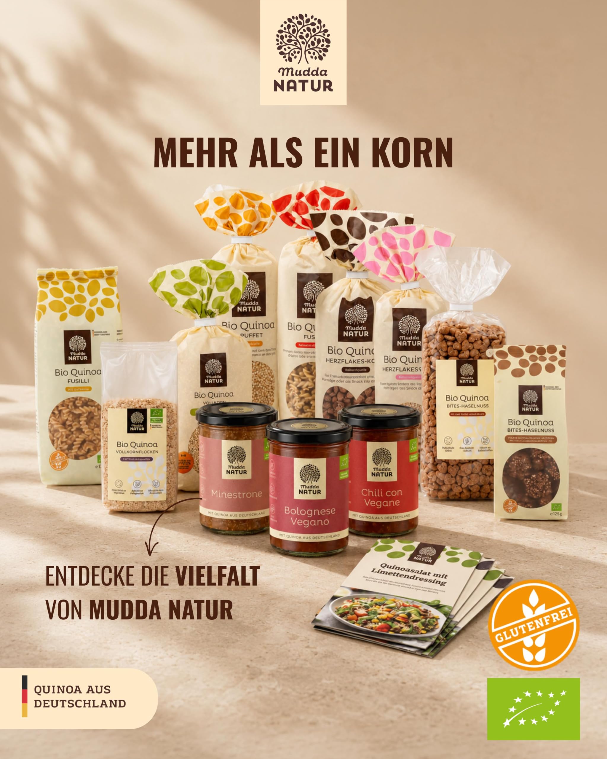 Mudda Natur Bio Quinoa Bites mit Haselnuss – veganer & glutenfreier Snack
