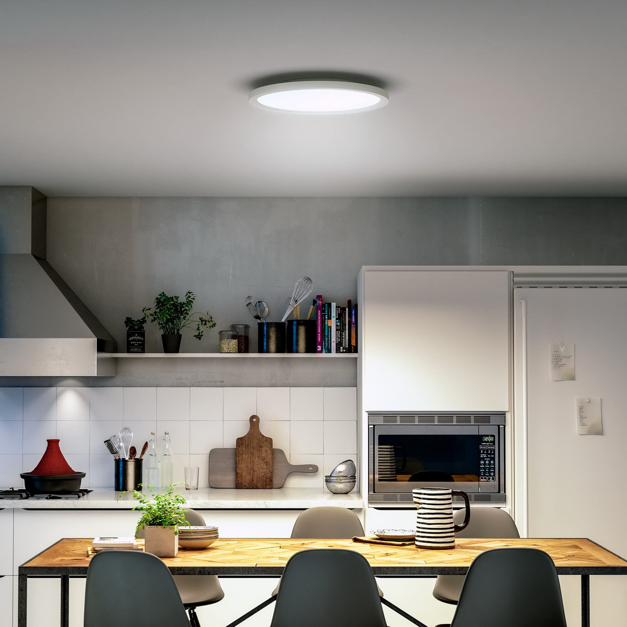 Philips Hue White Ambiance Aurelle, Plafoniera LED Smart, Bluetooh, 24,5 W, Rotonda, Bianco, Telecomando Dimmer Switch incluso