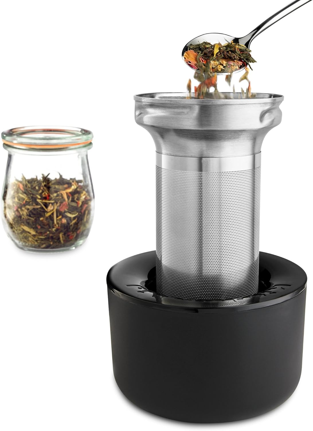 KitchenAid KEK1322SS Electric Glass Tea Kettle, 1.5 L, Stainless Steel Stainless Steel 1.6 Quarts