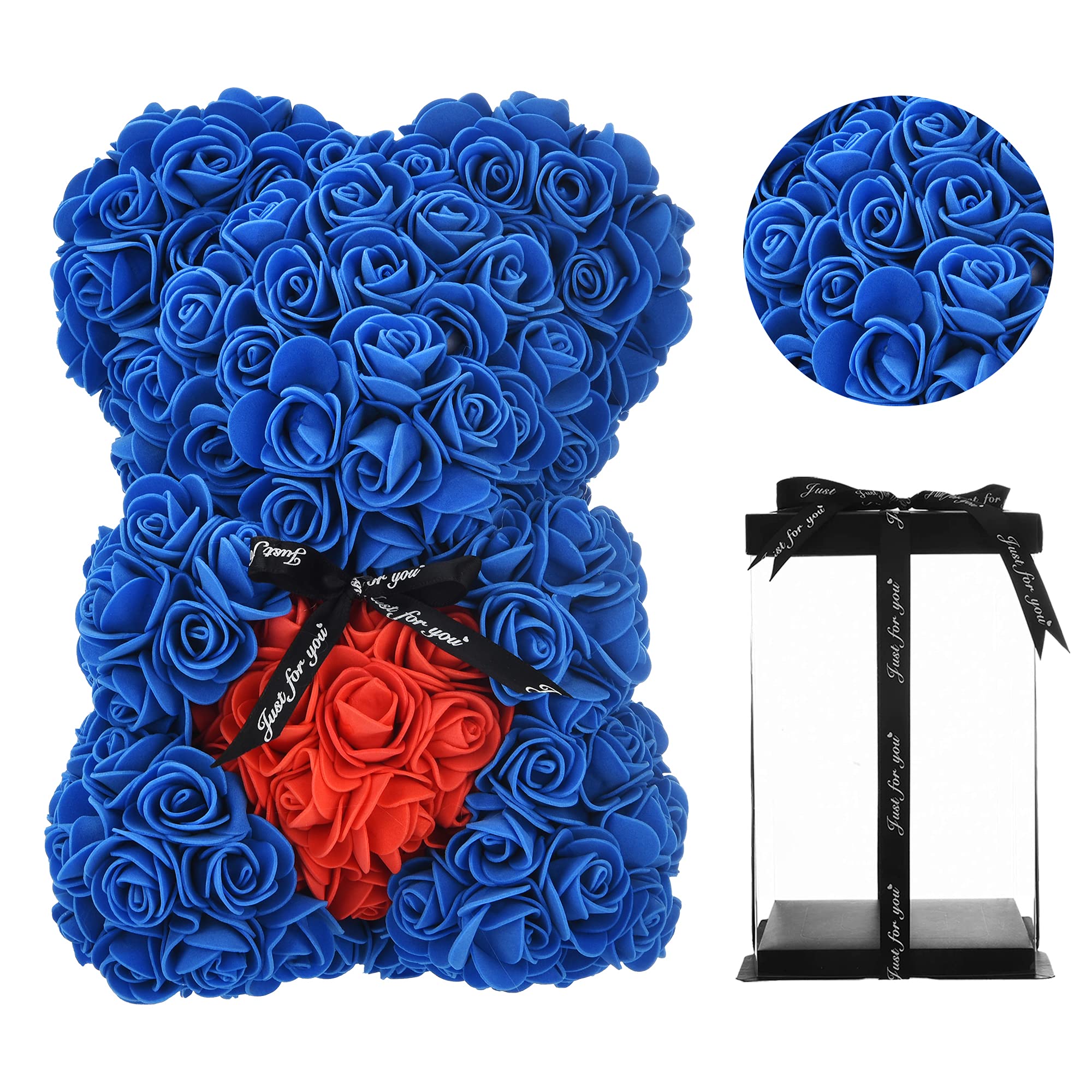 Ours en peluche rose bleu roi assemblé pour éviter les cadeaux fanés