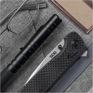 SOG Terminus XR Ergonomic Ambidextrous Lightweight Sleek Balanced Folding Knife| G10 Carbon Fiber Handle | S35VN Steel Blade
