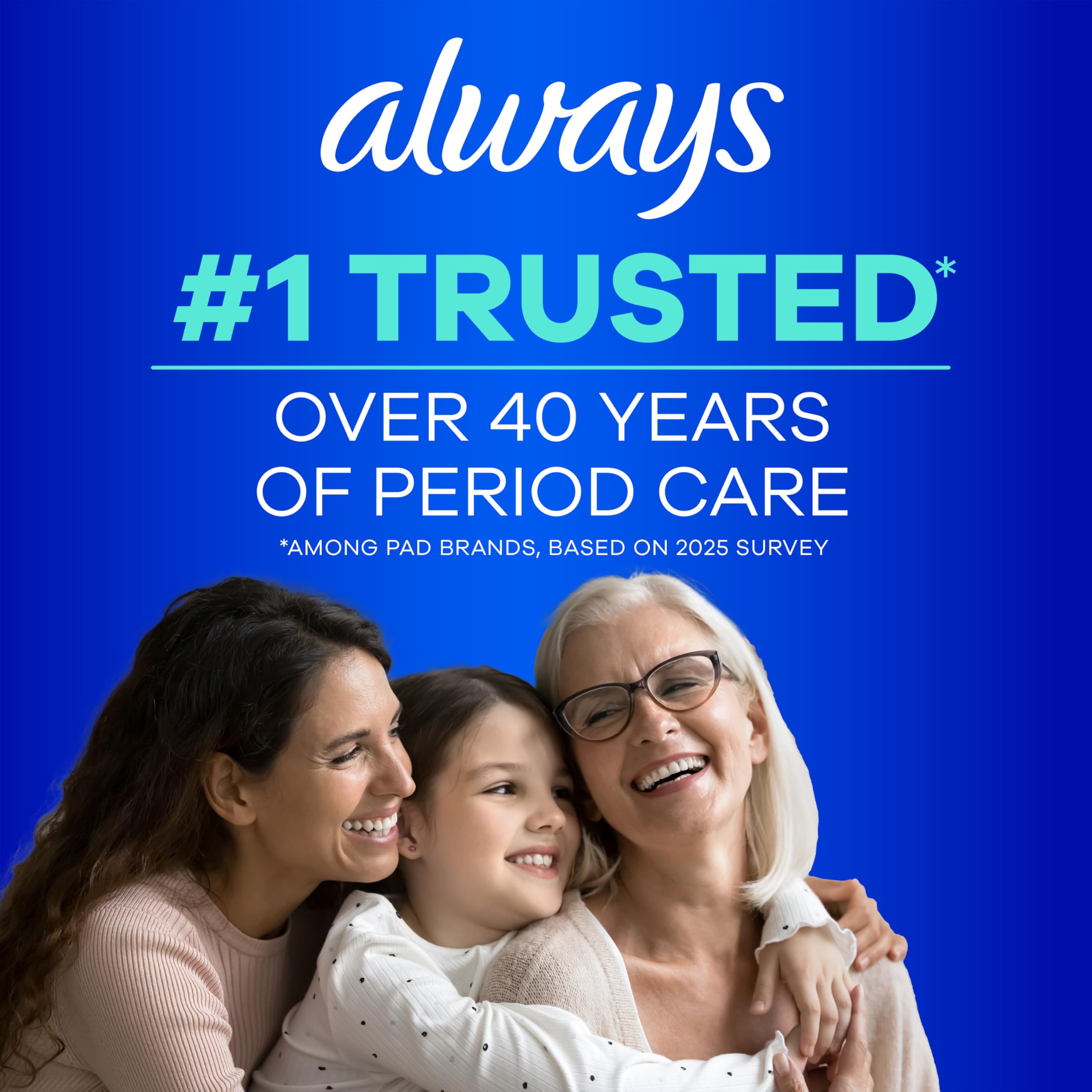 Always Ultra Thin Feminine Pads with Wings for Women, Size 4, Overnight Absorbency, Unscented, Up to 100% Leak-Free Comfort, 36 Count