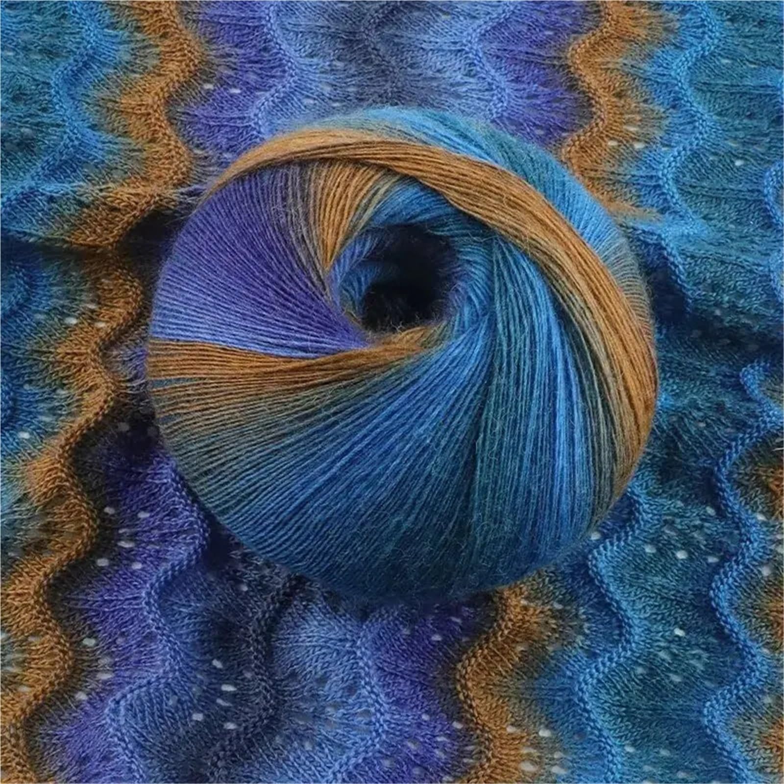 Hilo degradado Ovillos de hilo lana pura teñidos largos arcoíris degradado multicolor 400g, 2 ovillos grandes, ganchillo for tejer hecho a mano para suéteres, bufandas(Color5)