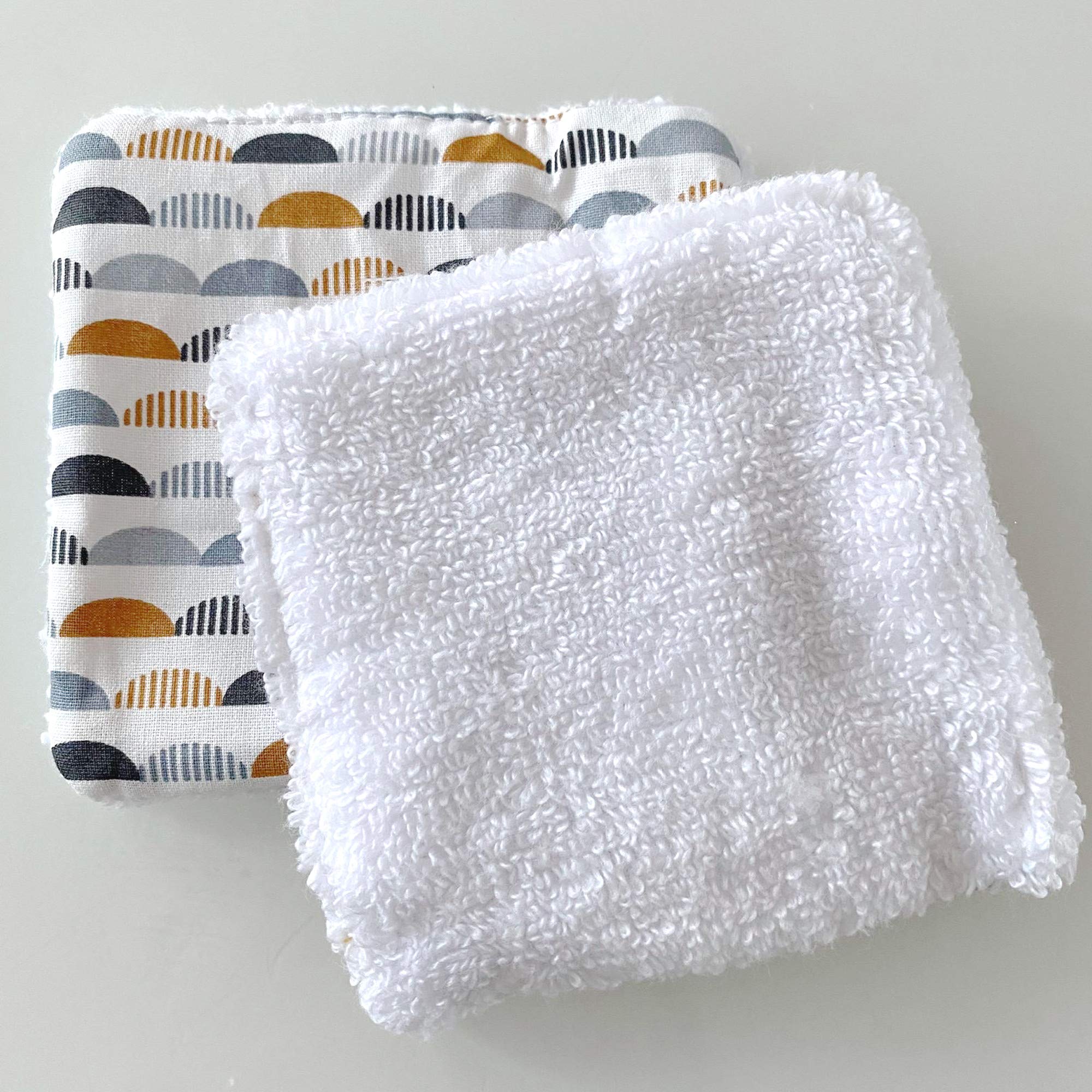 Sevira Kids Lingettes bébé lavables en coton Demi-lunes