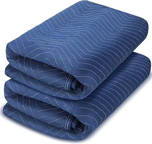 Peryiter Paquete de 2 mantas móviles extra grandes de 96 x 80 pulgadas, almohadillas de mudanza resistentes de 4.4 libras, mantas gruesas acolchadas