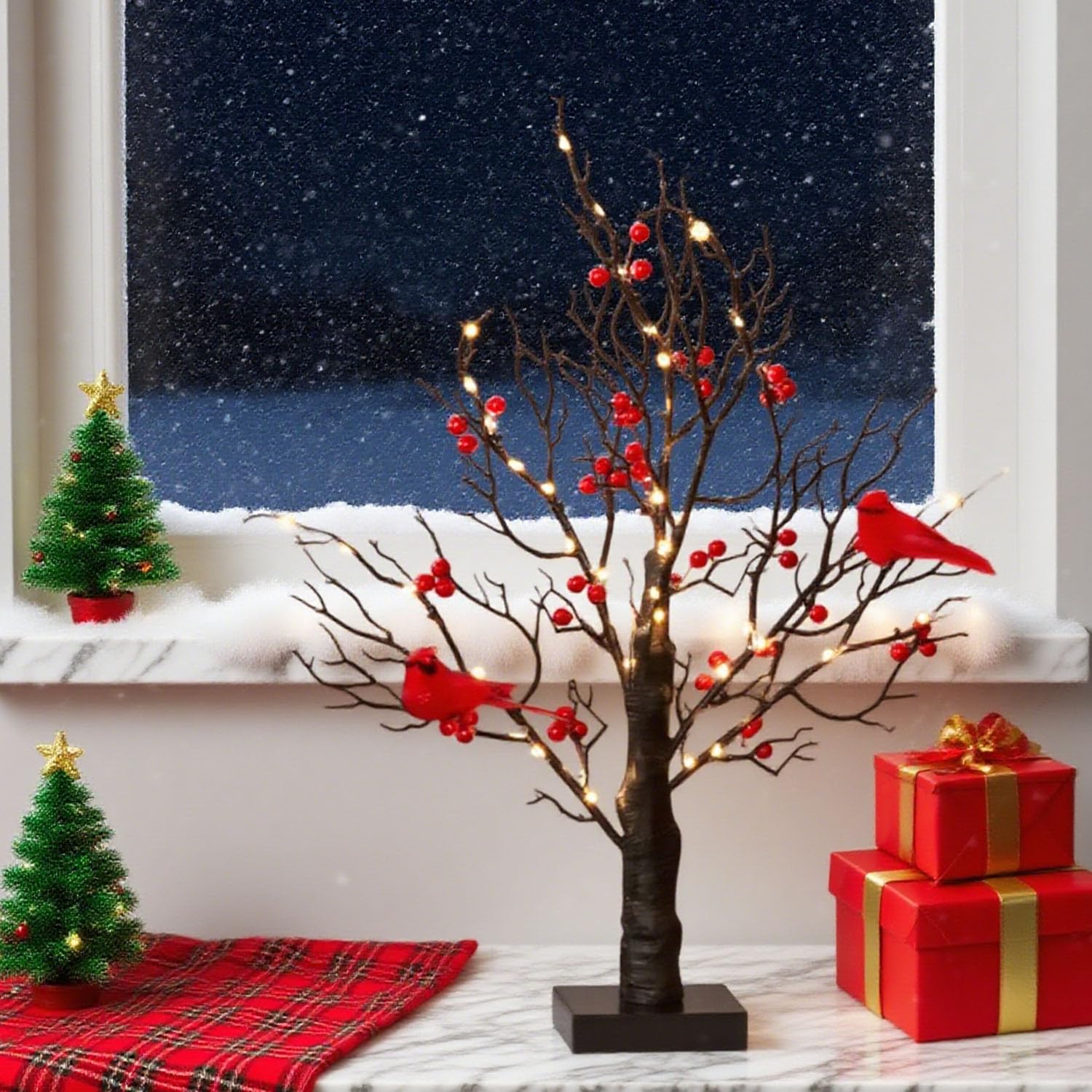 Lampe de Table Arbre de Noël, Lumière Led à Piles, 30 Lampe de Table Arbre de Noël, Lumière Led à Piles, 30
