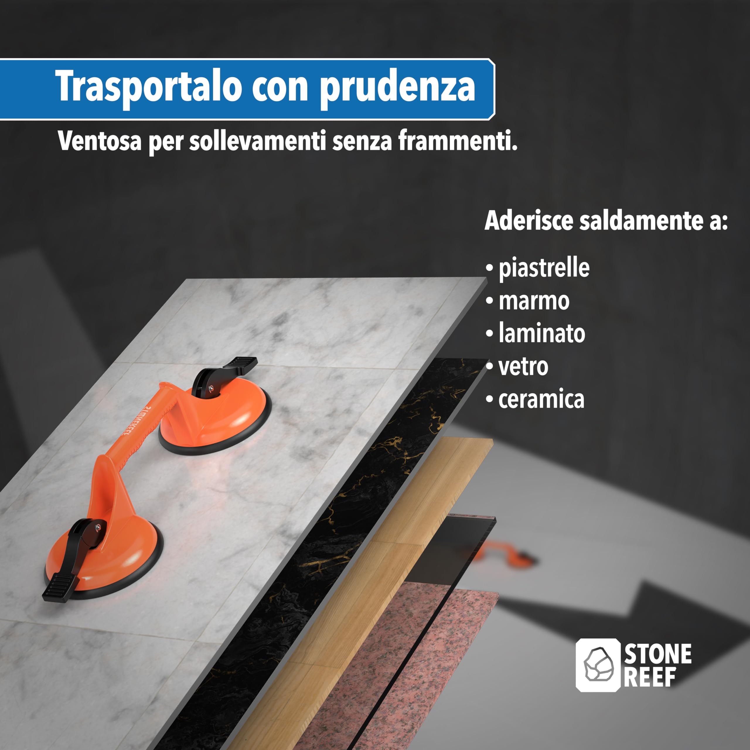 Sollevatore a ventosa Heavy Duty (confezione da 2) – 100 kg sollevatore sottovuoto in alluminio – Sollevatore professionale per piastrelle, vetro, terrazze, laminato e dischi – Utensili per