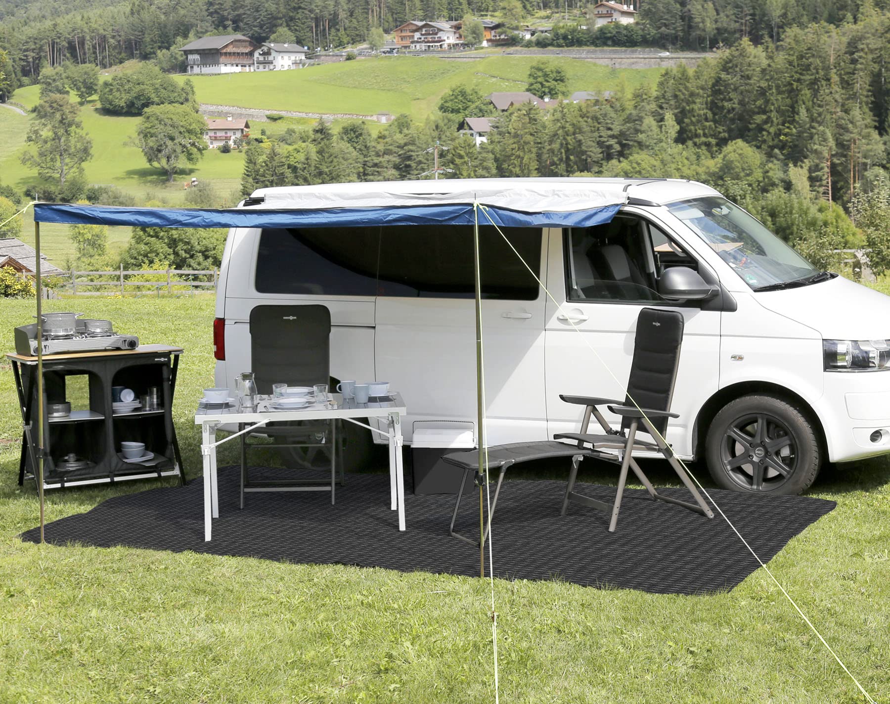 BRUNNER 0102064N.C20 Stuoia per Verande Camper Caravan Balamt, 250 X 500 Cm, Colore Nero