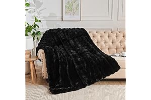 Lotus Karen Black Throw: Ultra-Soft Faux Fur Blanket for Cozy Comfort