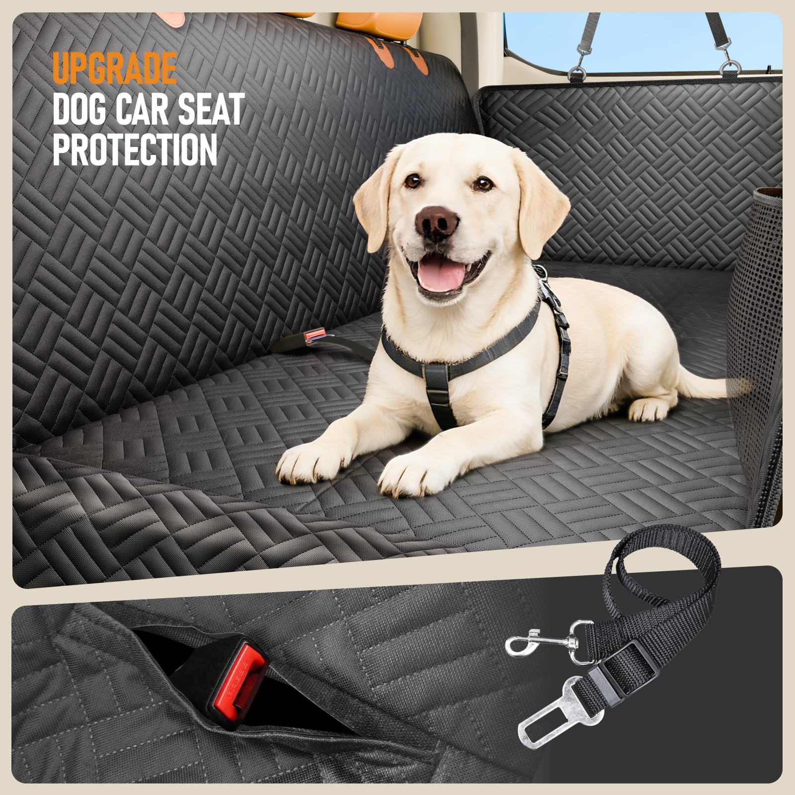 PROZAR Dog Car Seat Cover for Back Seat, Hard Bottom Back Seat Extender for Dogs - Supports 400lbs, Back Seat Pet Cover, Dog Hammock for Full-Size Trucks/SUV - image 5