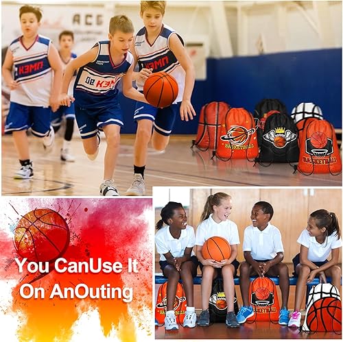 Miniatura 4 de 18 bolsas pequeñas con cordón, bolsas de dulces a granel, bolsas de regalo con cordón para fiestas y equipos deportivos, Baloncesto, Baloncesto