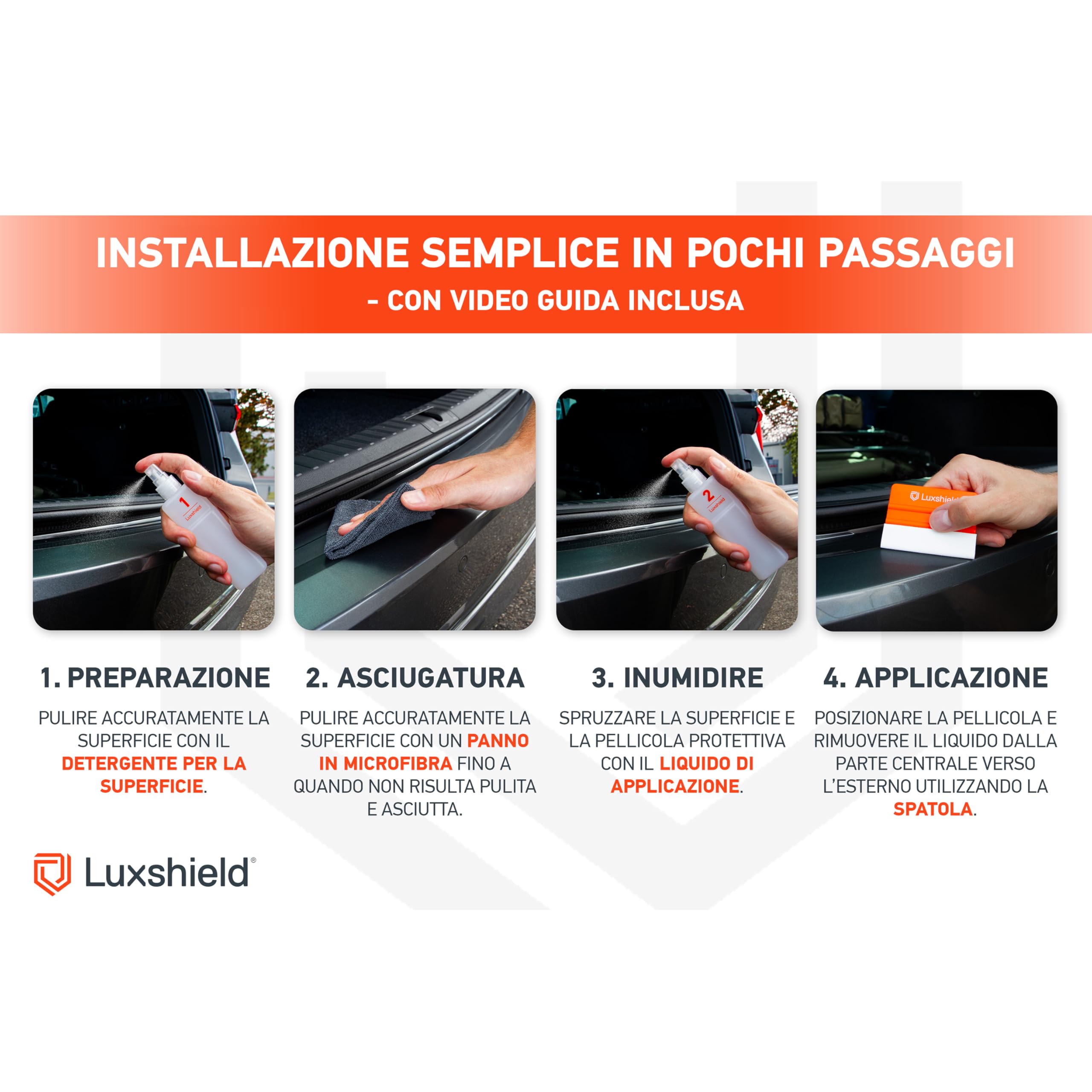Luxshield Pellicola Protettiva per Bordo di Carico VW Tiguan 2 II AD1 2016-2024 Antigraffio Trasparente