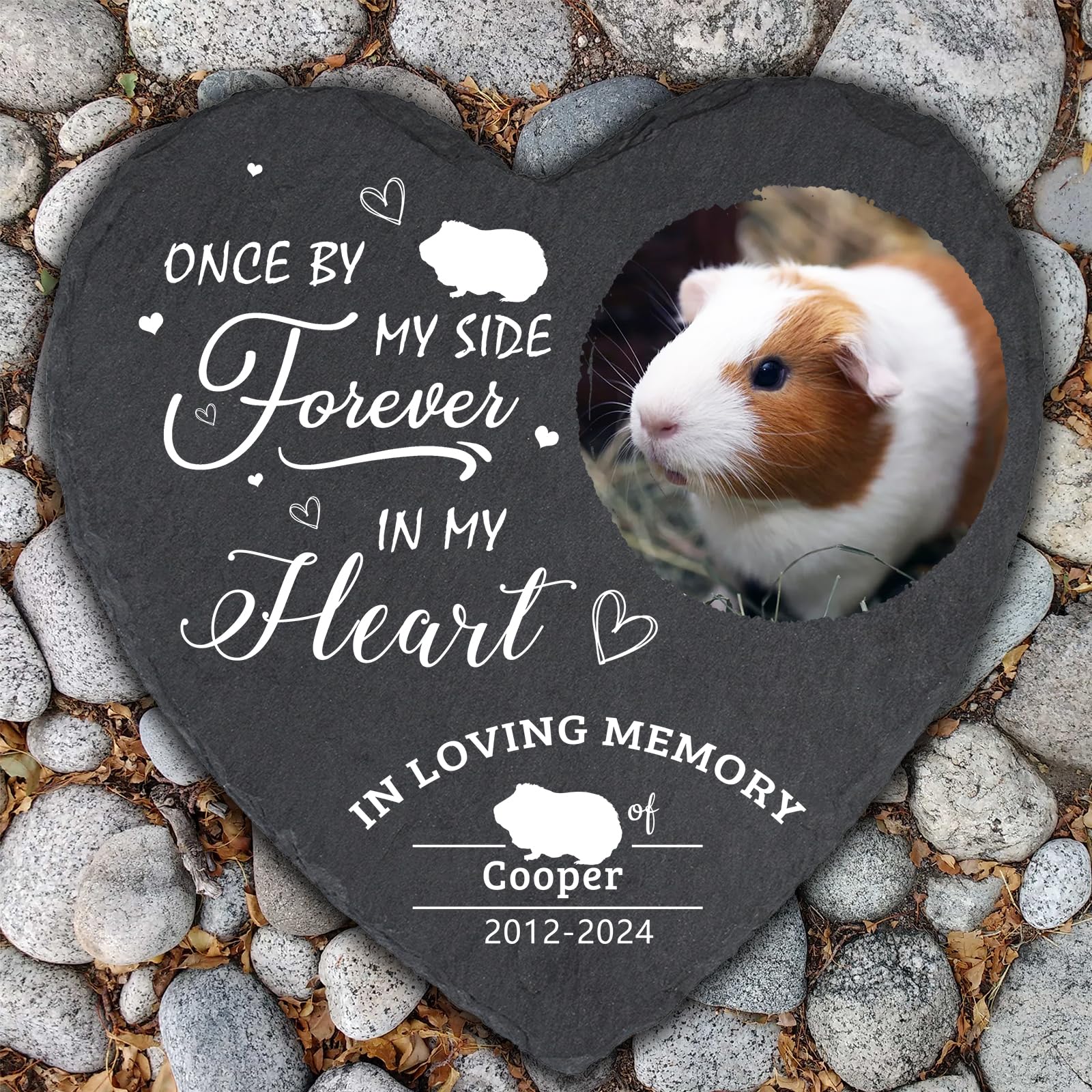 Cowcute Personalized Pet Memorial Stones, In Loving Memory of Pet, Custom Sympathy Gift for Guinea Pig Loss, Remembrance Gift