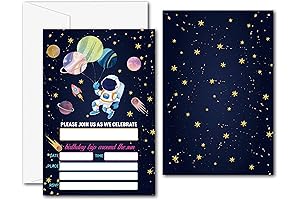 Sparkling Galaxy Space Birthday Invitations