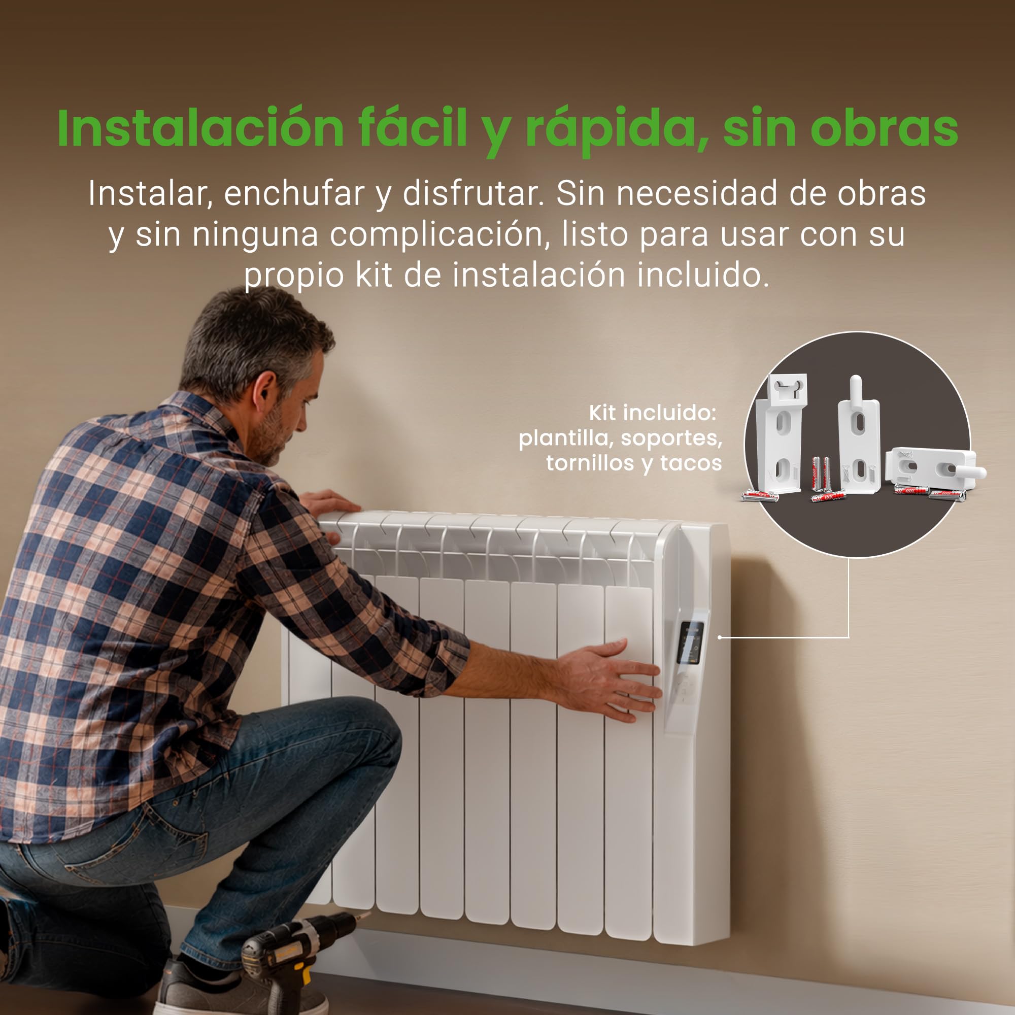 Radiador eléctrico Rointe Kyros WiFi 1800 W 8 elementos color blanco