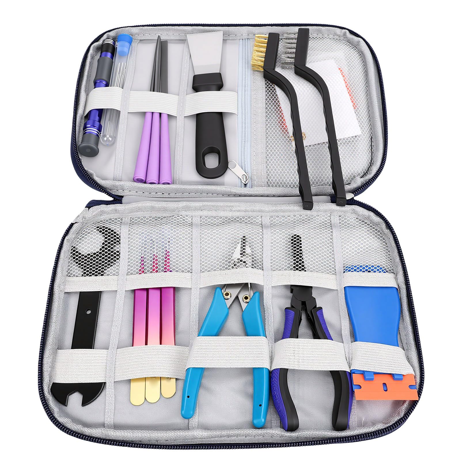 YWBL-WH Kit de Acabado de Impresión 3D, Desbarbado de Eliminación de Soporte Portátil | Acero de alta dureza, accesorios para modelos de resina, cosplay en miniatura, mantenimiento de impresora, bolsa con