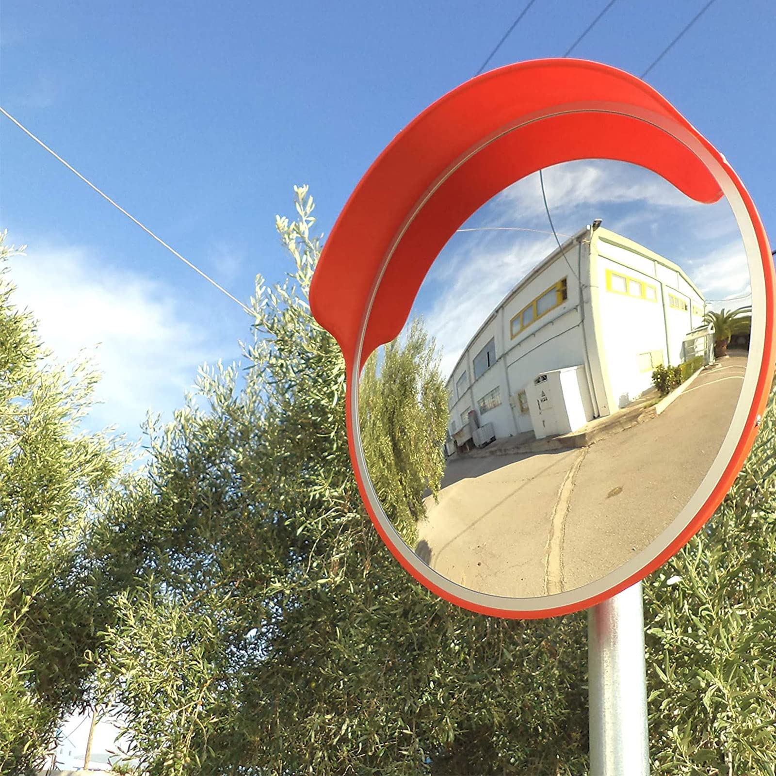 Grande specchio convesso di sicurezza, per punti ciechi e vialetti panoramici, aiuto per il parcheggio curvo per una maggiore visibilità e prevenzione degli incidenti