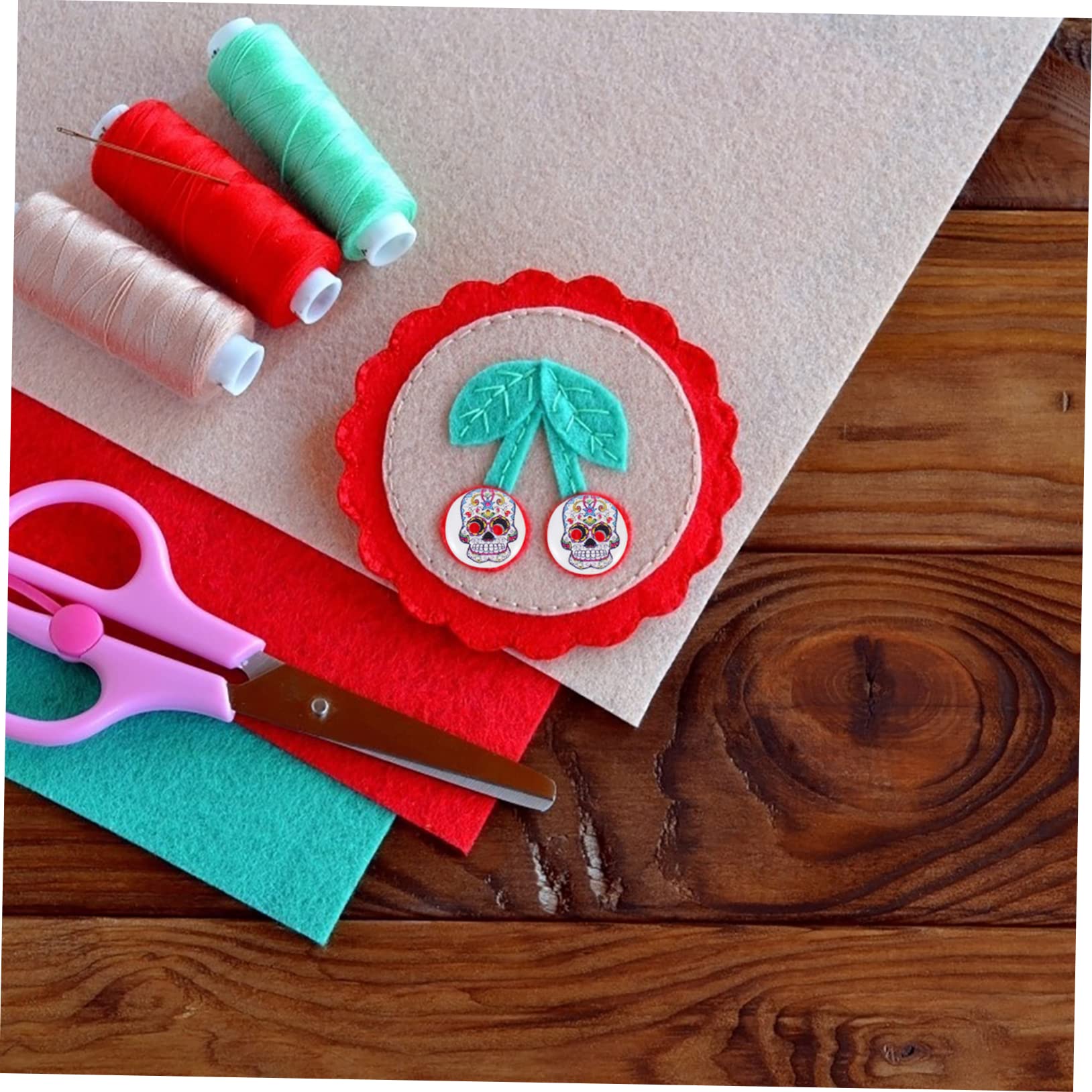 NUOBESTY 4 Set Di Bottoni Artigianali Per Cucire Con Motivo A Teschio Di Halloween in Legno Per Decorazioni Bottoni Di Ricambio Per Abbigliamento 200 Pezzi*4