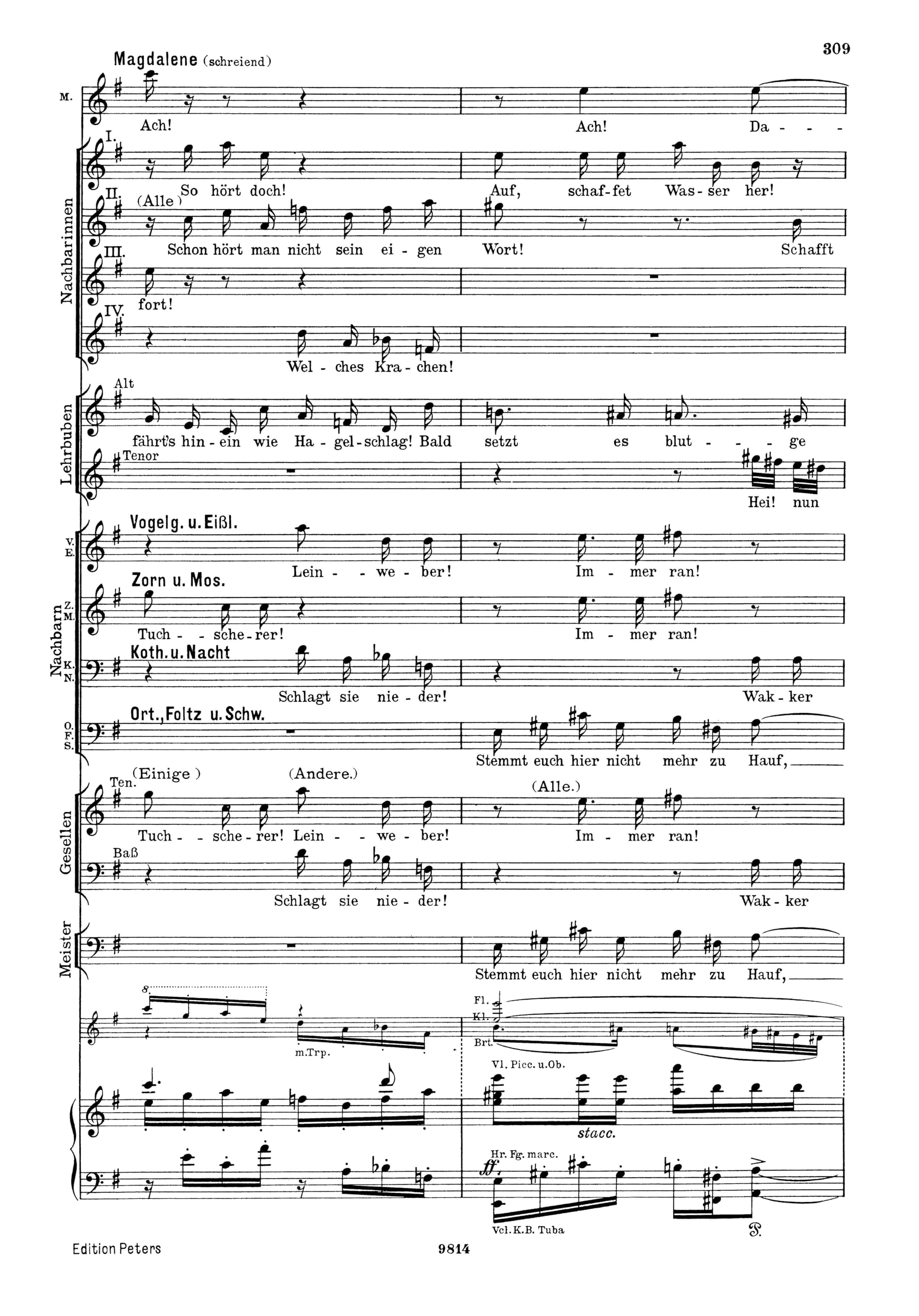 Die Meistersinger Von Nürnberg Wwv 96 Vocal Score: Opera in 3 Acts (Edition Peters)