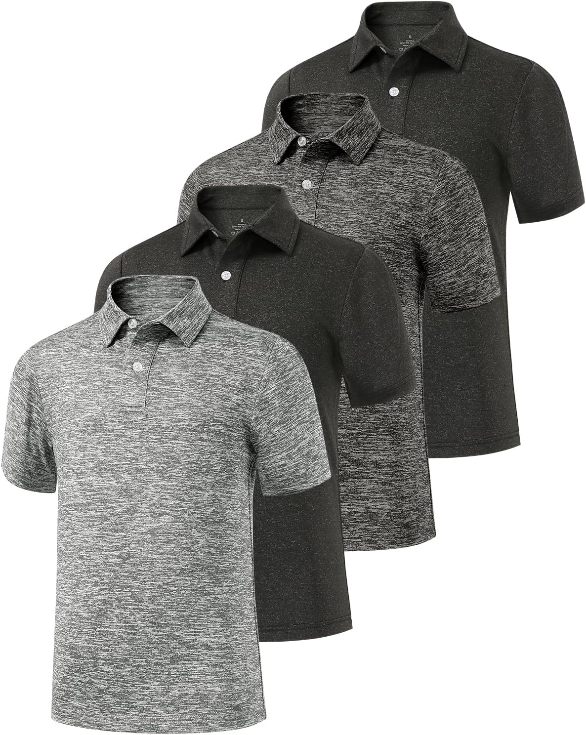 Ullnoy Boys Short Sleeve Polo Shirt Moisture Wicking Golf Shirt Kids School Camp Uniform Shirts Boys 4 Pack