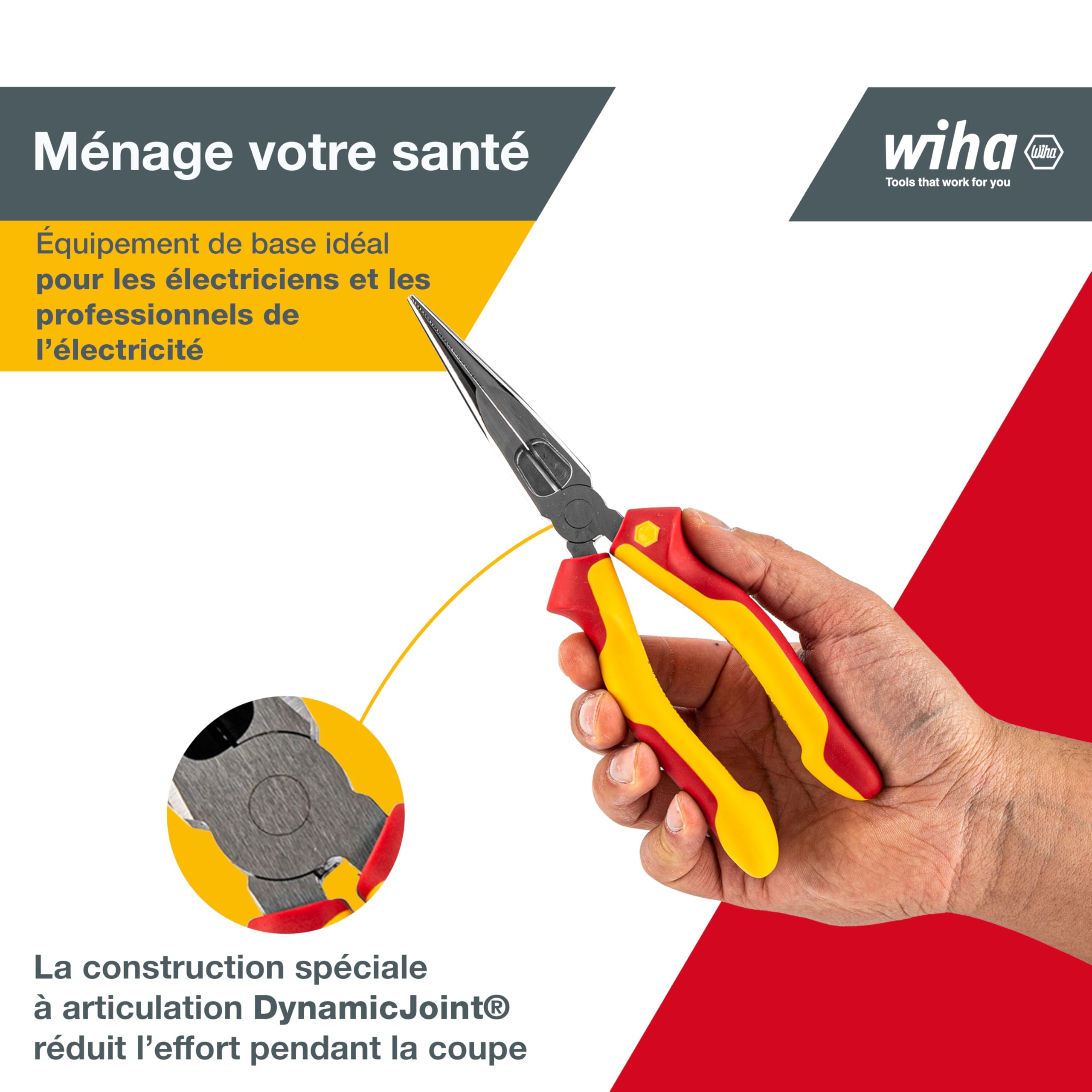Wiha Z 05 0 200 06SB Pince demi-ronde Professional electric avec coupe-fils