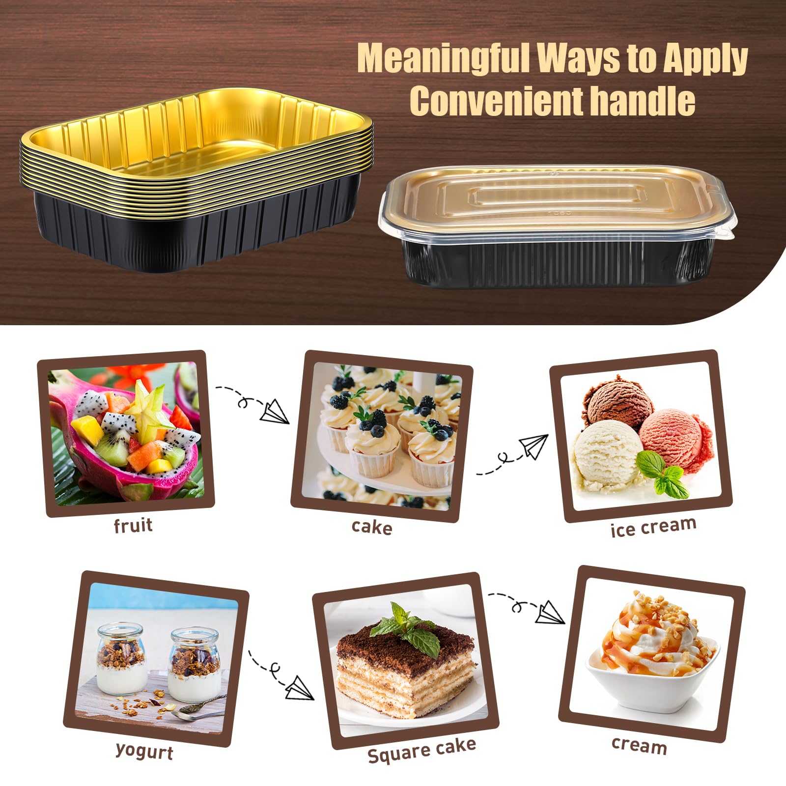 Funnymoom Paquete de 30 sartenes de aluminio con tapas, incluye 10 unidades de mesa de vapor de horno de tamaño medio de 10 x 13 pulgadas, bandejas de papel de aluminio de aluminio, paquete de 20