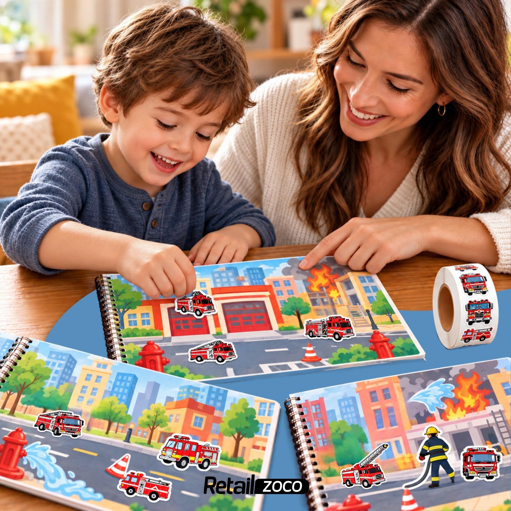Rollo Pegatinas Oficio Bombero para niños, Profession stickers, 3 Unidades - imagen 6