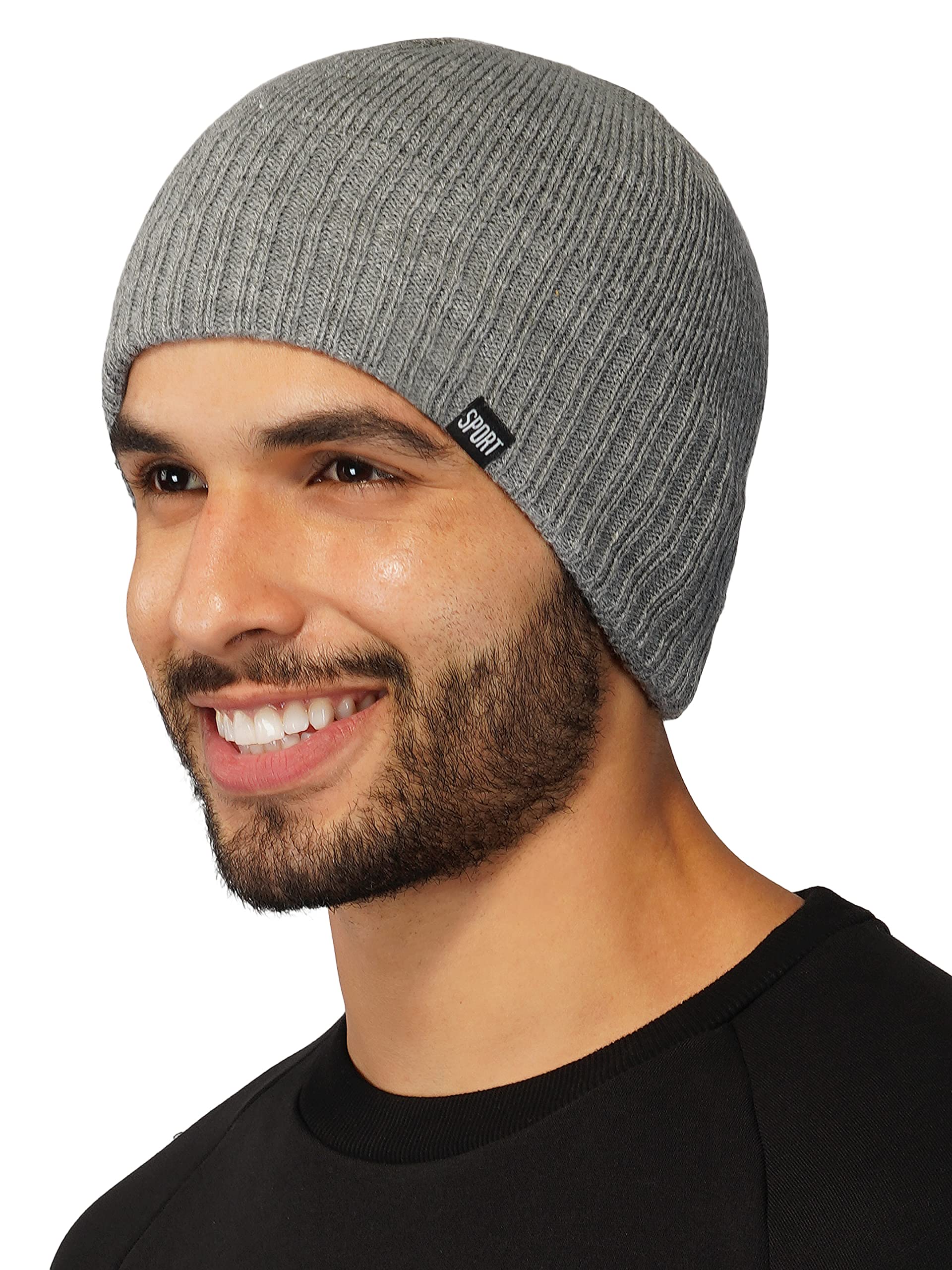 Winter Cap for Men & Women | Inside Fur Woolen Unisex Beanie Cap | Men's and Women's Warm Winter Hat Unisex-Adult Soft Wool Slouchy Stylish Skull Beanie Cap (WC4137, Free Size)-image-22