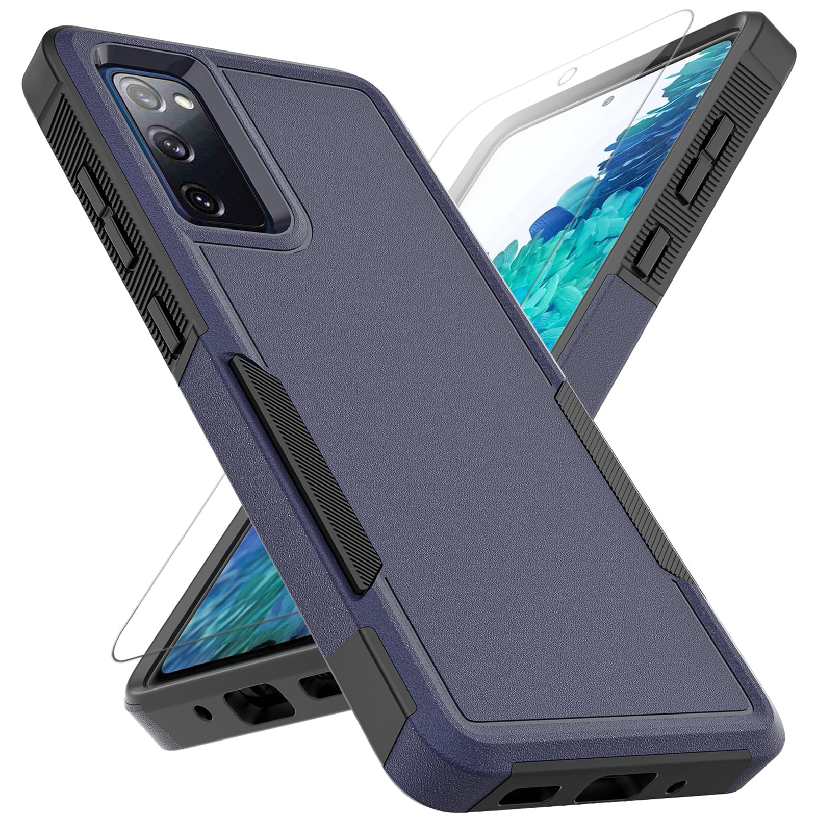 for Samsung Galaxy S20 FE 5G Case: Dual Layer Protective Heavy Duty Cell Phone Cover Shockproof Rugged with Screen Protector - Military Protection