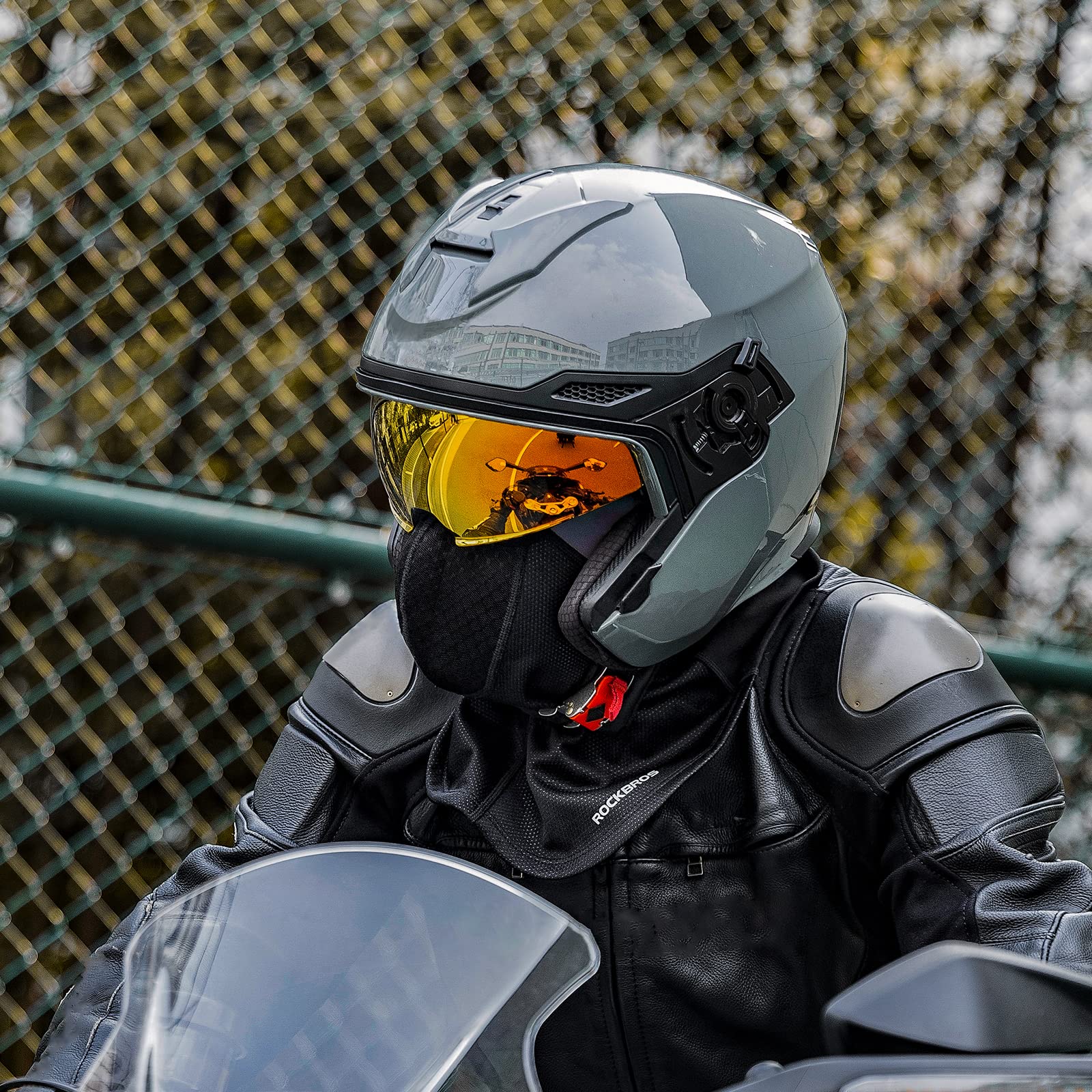 ROCKBROS Zimowa Kominiarka Rowerowa na Twarz do Jazdy na Rowerze, Motocyklu, jazdy na Nartach, Sportów na Świeżym Powietrzu, Motocyklowa, Maska Narciarska, Wiatroszczelna, Ciepła Kominiarka UNISEX
