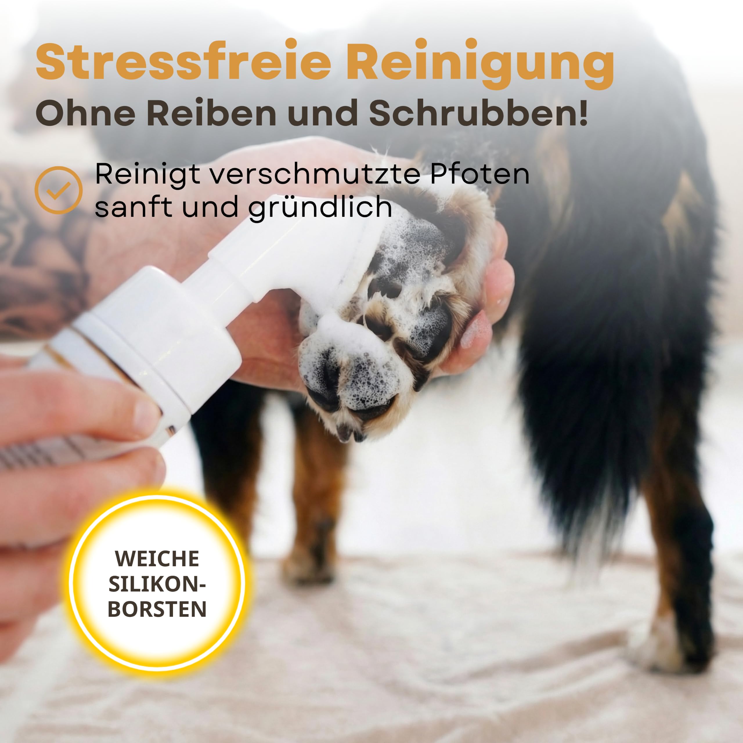 XXL Bundle Pfotenpflege und Fellpflege Set für Hunde - Pfotenreiniger 150ml mit Bürste - Pfotenbalsam und Nasenbalsam - Trockenshampoo Schaum - Hundeshampoo 200ml - Hundekamm für Langhaar