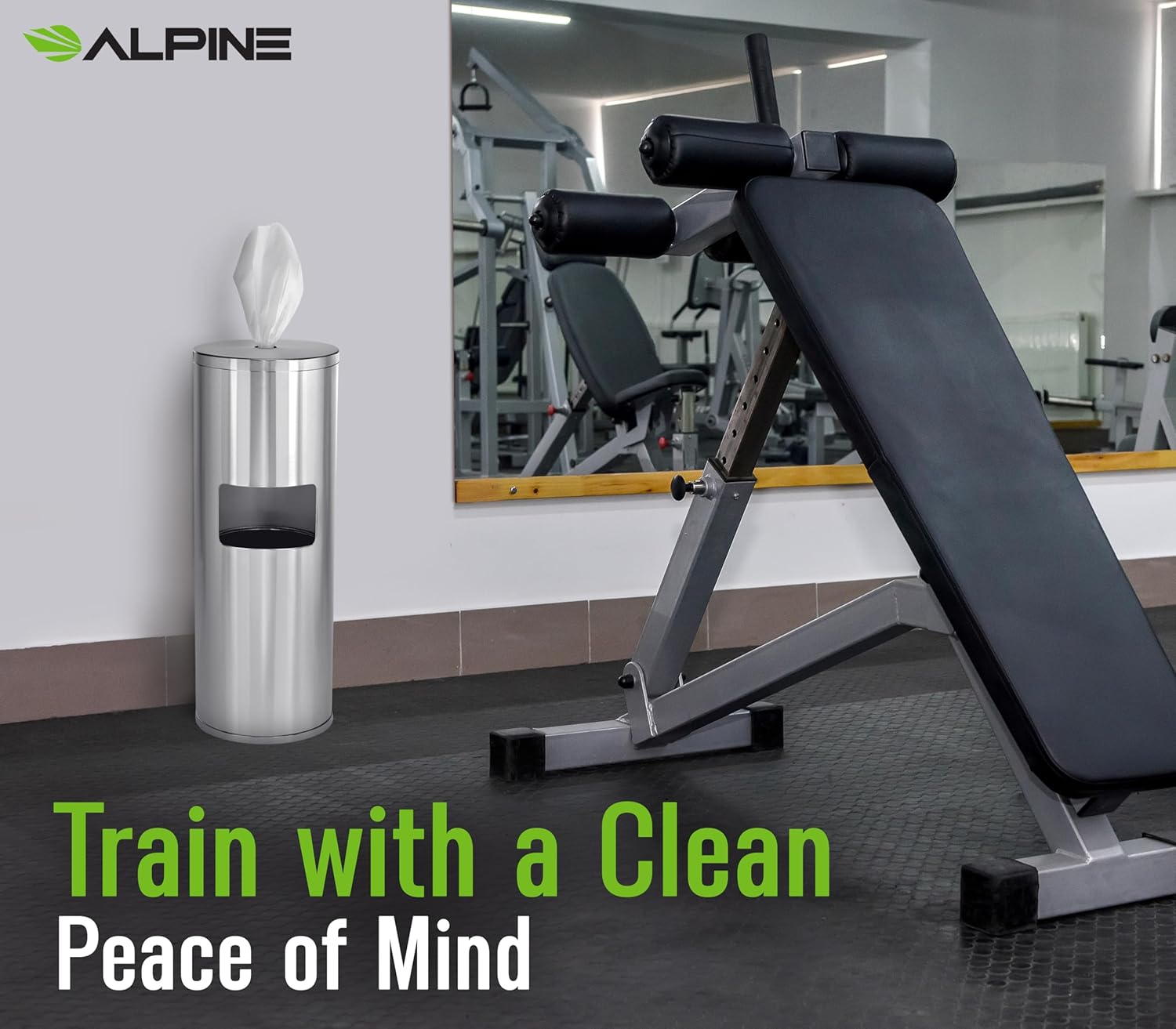 Stainless Steel Floor-Standing Wet Wipe Dispenser with Trash Can