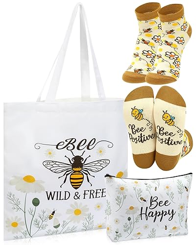 3 Pcs Bee Themed Gifts for Women Funny Honeybee Canvas