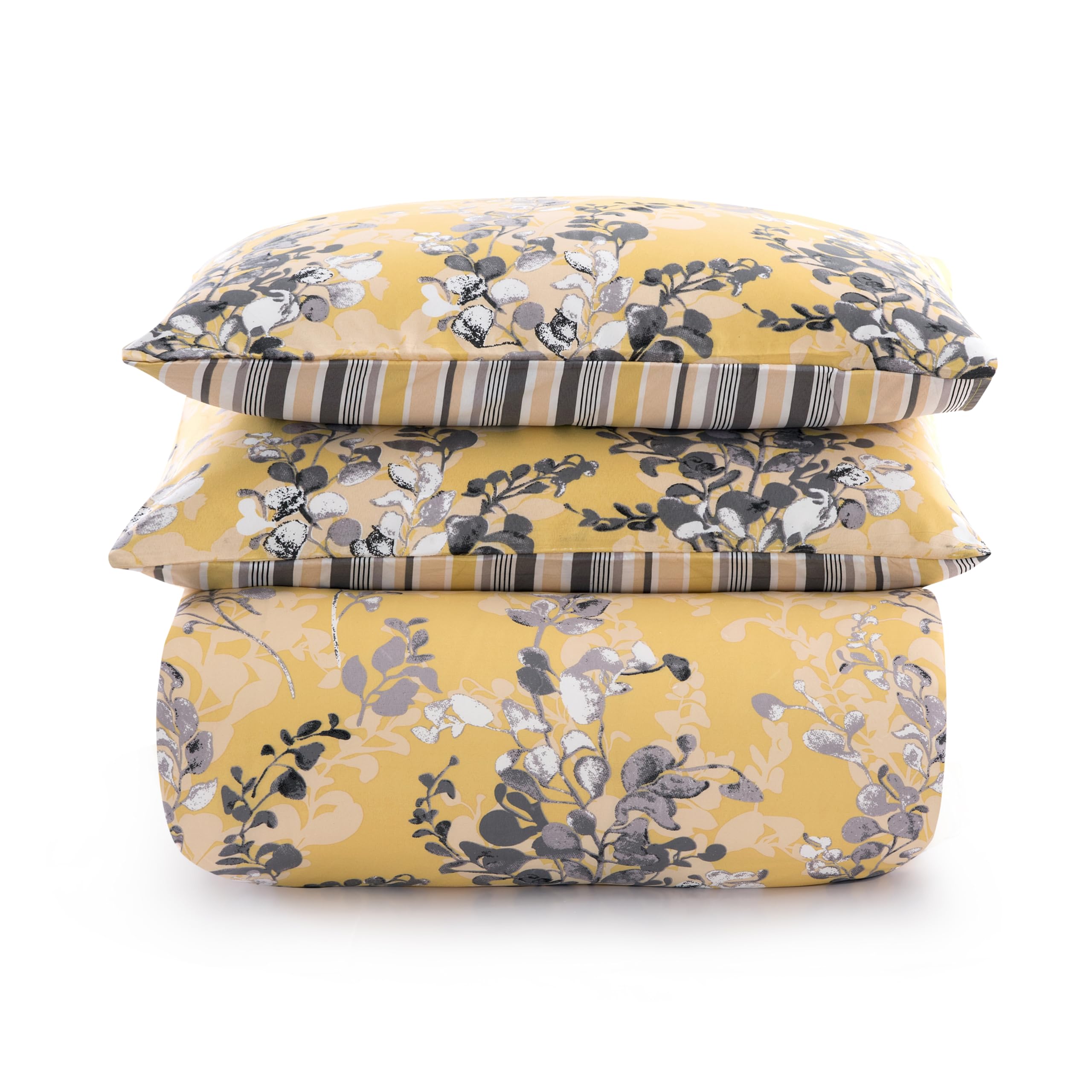 MOONLIGHT20015 Super King Duvet Set Soft Printed Luxury Bedding Sets Premium Brushed Microfiber Duvet Covers with Pillowcases (Ochre Blossom 260x220 CM) - Image 3