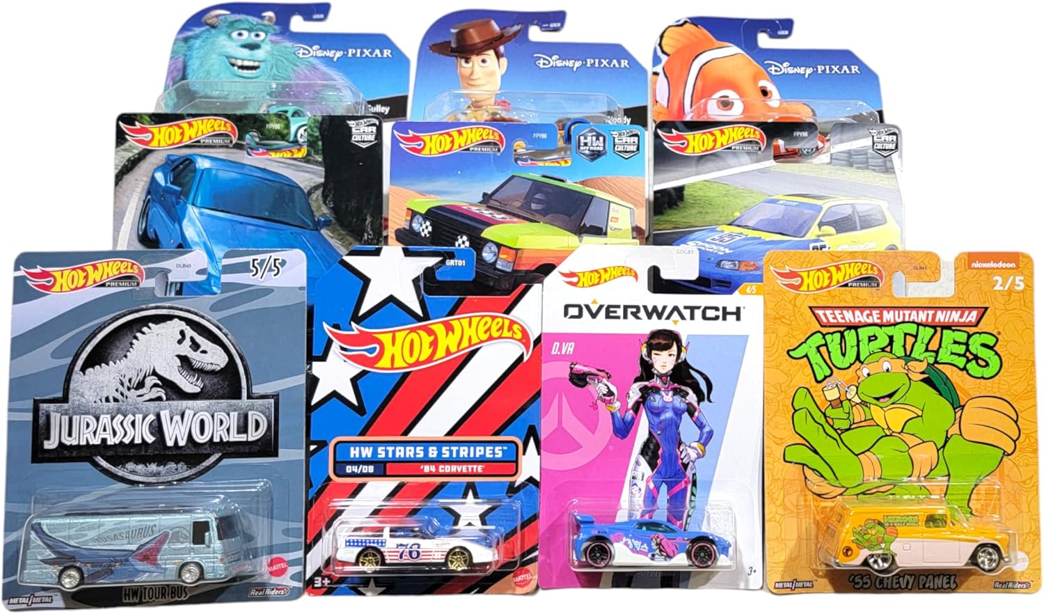 Hot Wheels Variety Bundle – 10 Random Specialty Release Vehicles | Pop Culture, Premium, Character, Entertainment Designs | 1:64 Scale Die-Cast Cars – Mattel Ages 3+