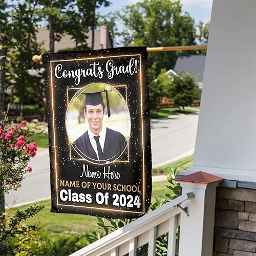 Miniatura 6 de Letrero de graduación personalizado para patio, bandera de jardín de graduación personalizada, letreros de graduación para la clase de 2024,