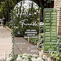 Haiddle Personalized Wedding Welcome Sign Decals - DIY Mirror Selfie Vinyl Stickers, Bride Groom Names, Hello Friends for Party Entry Backdrop
