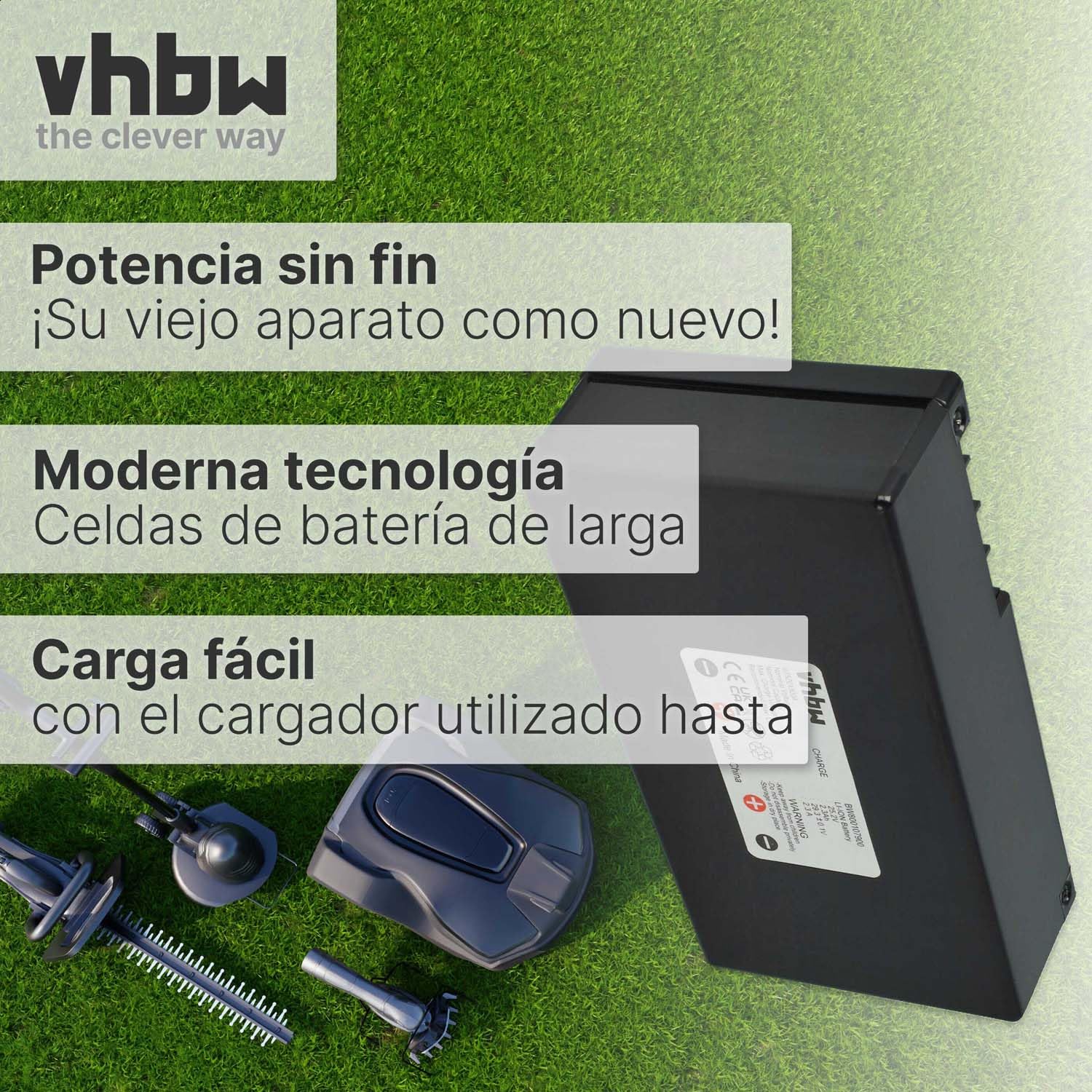 vhbw Batería Recargable reemplaza Zucchetti 075Z01300A | para robot cortacésped (2300 mAh, 25,2 V, Li-Ion)