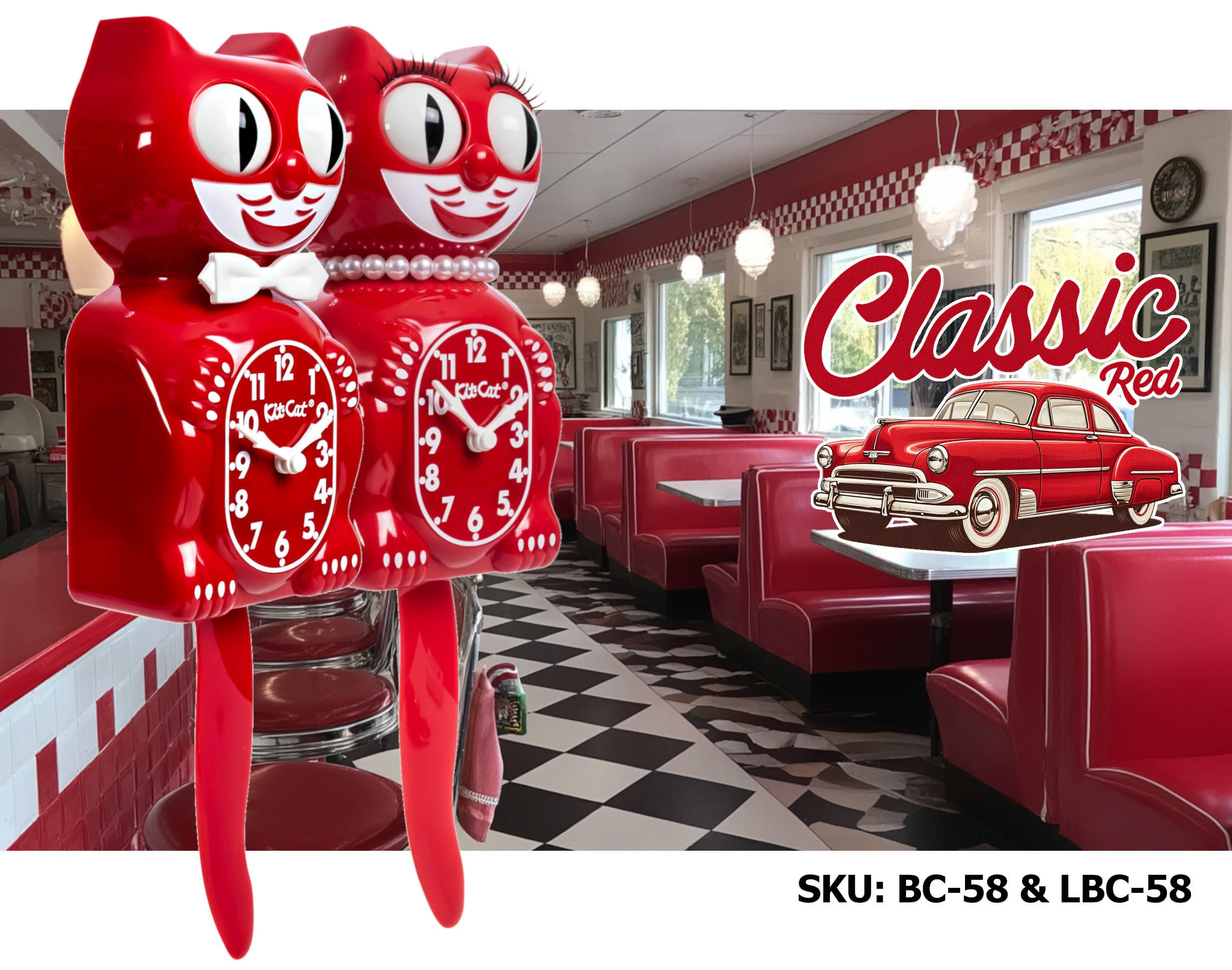 Amazon.co.jp: キットキャットクロックレディクラシックレッド限定版