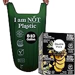 HOLY SCRAP! Large Slim Compostable Trash Bags - 8-10 Gallon, 60 Pack | Plastic-Free Tall Kitchen Garbage Bags & Liners with Easy-Tie Handles | Thick Bin Bag Liners for Green & Food Waste