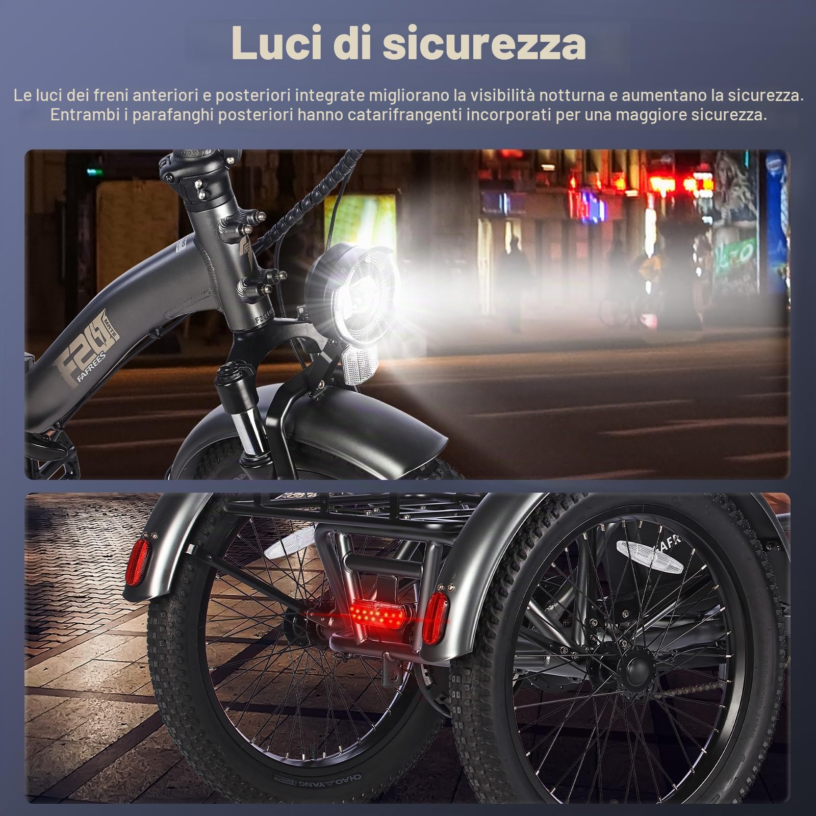 Fafrees F20 Mate Triciclo Elettrico Pieghevole, per Adulti Anziani, Batteria 48V/18.2Ah, Gomme 20 * 3.0", Autonomia 60-110KM