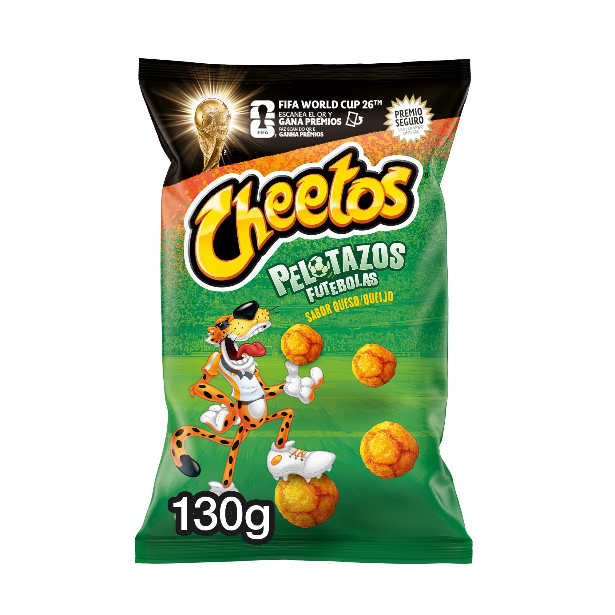 Cheetos Pelotazos, Producto de Aperitivo, Snack sabor a Queso con forma de pelotazos, bolsa individual, 130gr