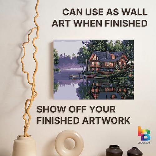Miniatura 268 de Ledgebay - Pintura por número para adultos – Kits de pintura por números, pintura sin arrugas por números para adultos principiantes, 12 x 16