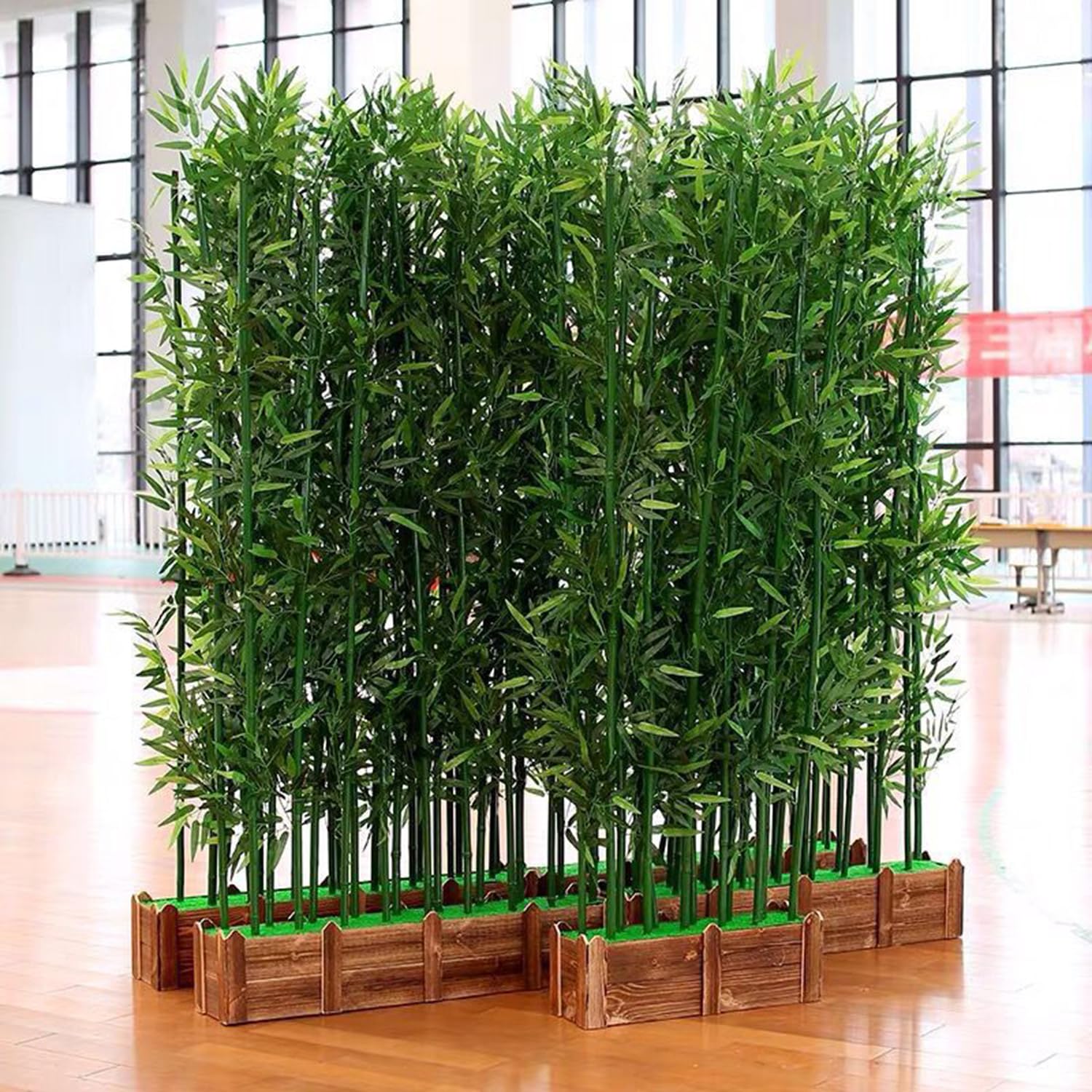 LMYSXAOZ Faux Bamboo Privacy Fence, Artificial Tree Screen, Room Dividers, Greenery Yard Decoration, Balcony Deck Porch Landscaping,150cm,120cm Base~20 pole