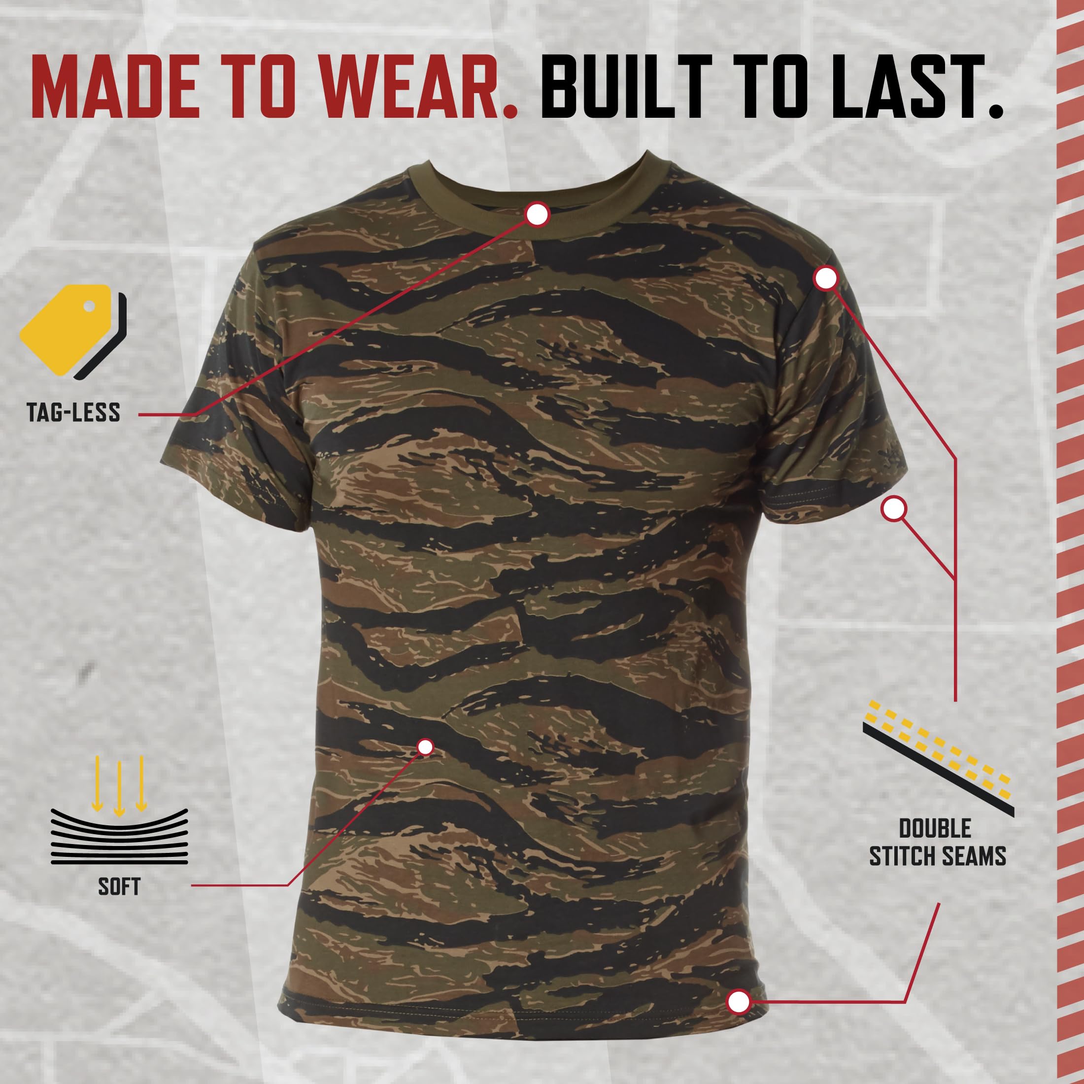 Rothco 22674 100% Cotton Camo T-Shirt Color : Woodland Camo,Size