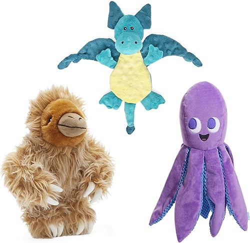 Barkbox Best of Barkbox Bundle – Juguetes chirriantes para perros – Juguetes de peluche para masticar – Juguetes para cachorros y mascotas para